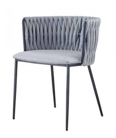 Modrest Janis Contemporary Light Grey & Black Dining Chair