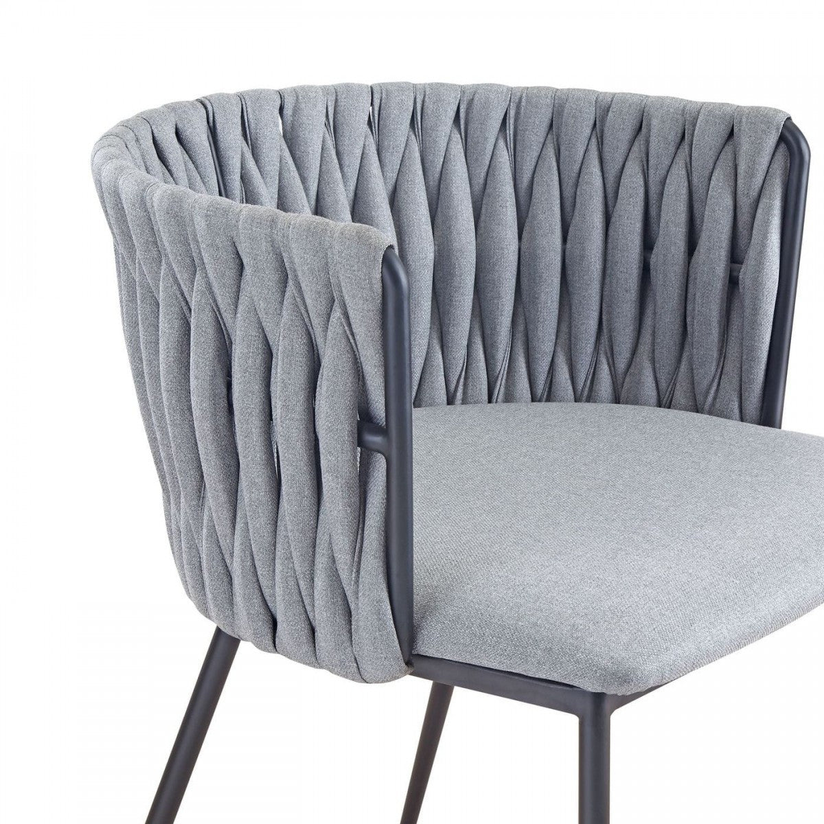 Modrest Janis Contemporary Light Grey & Black Dining Chair