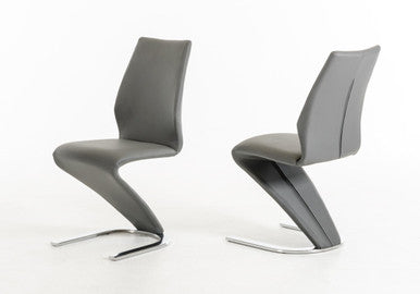Penn Modern Grey Leatherette Dining Chair (Set of 2)