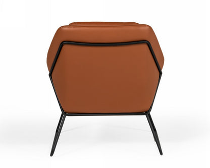 Modrest Jennifer Industrial Brown Eco-Leather Accent Chair