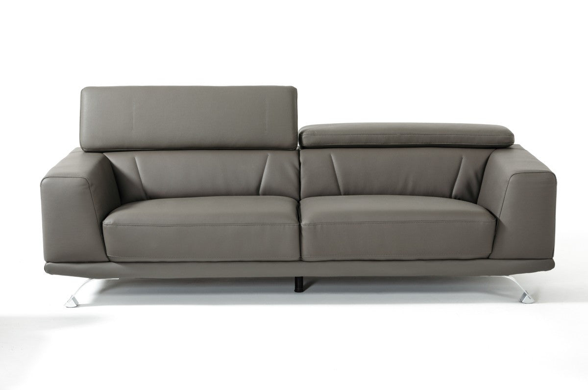Divani Casa Brustle Modern Dark Grey Eco-Leather Sofa Set