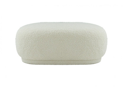 Divani Casa Kael - Contemporary White Sherpa Ottoman