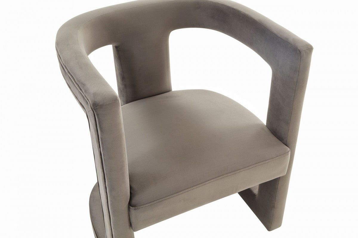 Modrest Kendra Modern Grey Fabric Accent Chair