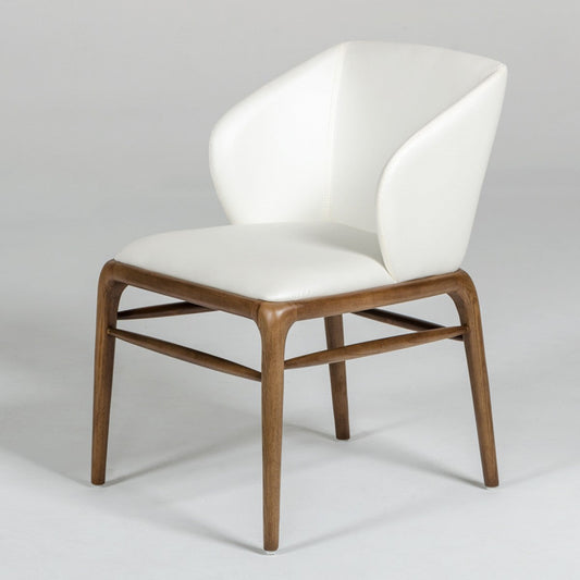 Modrest Kipling Modern Cream & Walnut Dining Chair β Elegant Contemporary Upholstered Seating - Stylish Design Furniture