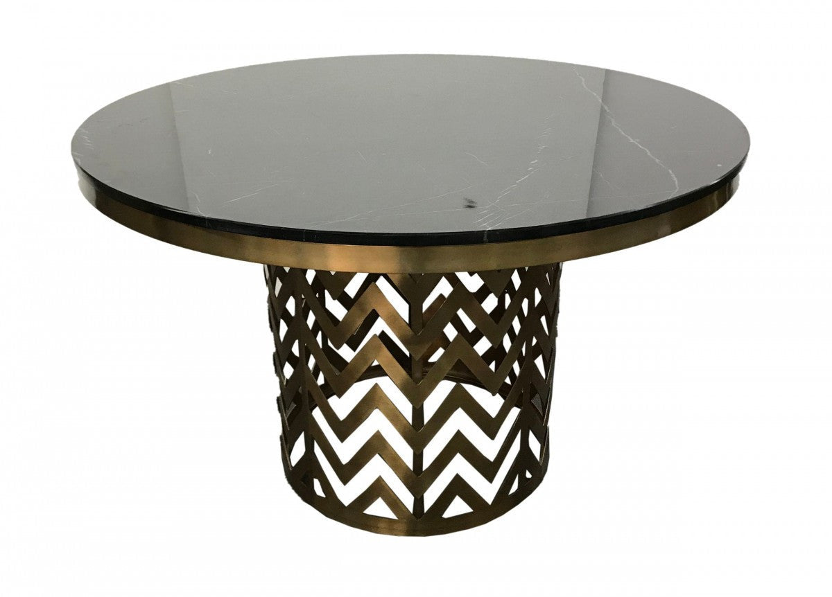 Modrest Kowal Glam Black Marble Dining Table