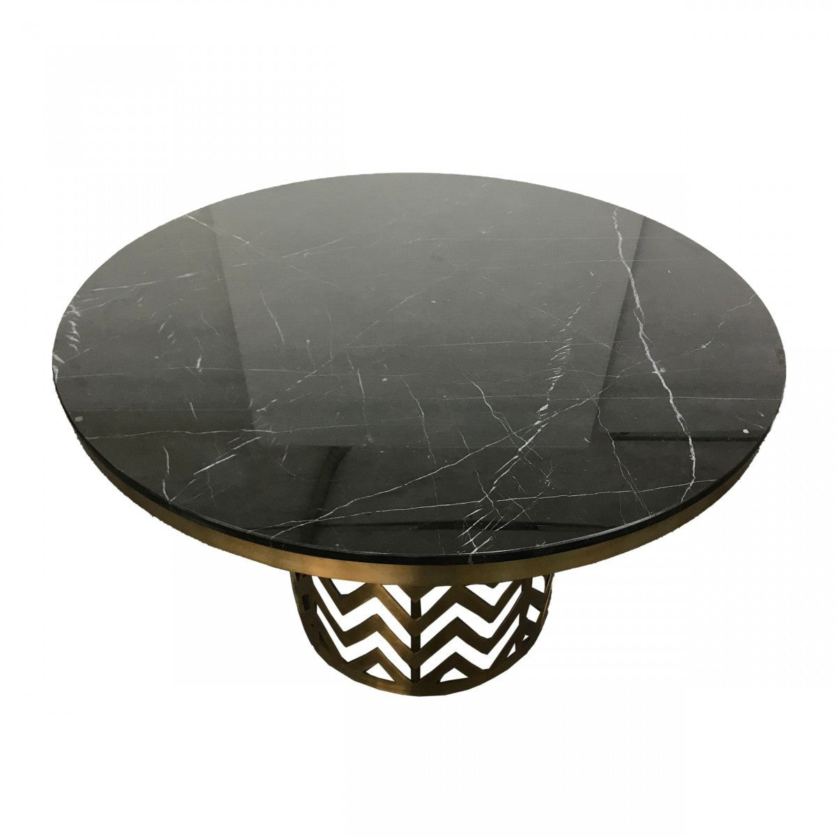 Modrest Kowal Glam Black Marble Dining Table