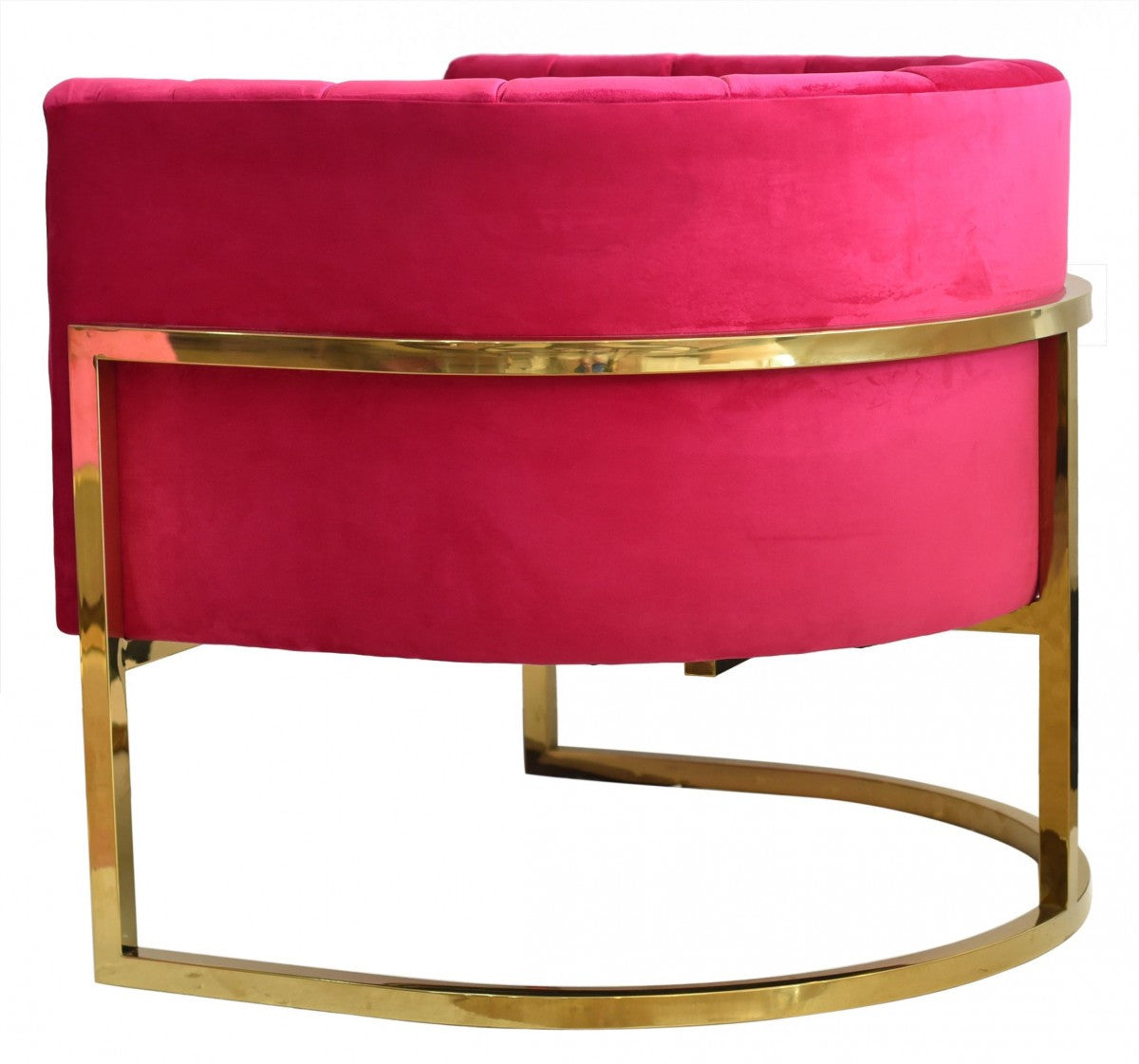 Modrest Landau - Pink Velvet + Gold Accent Chair