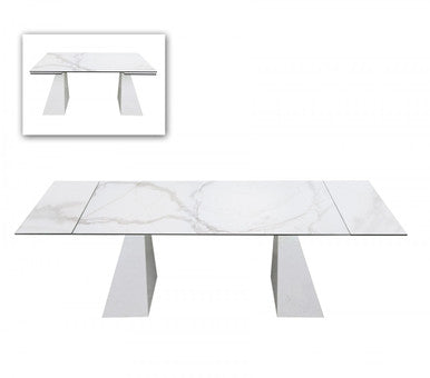 Modrest Latrobe - Modern White Ceramic Quartz 118" Extendable