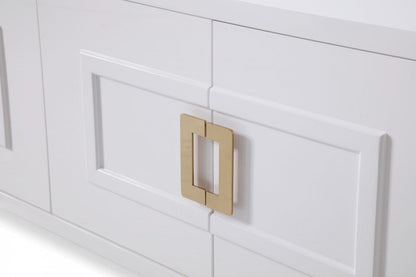 Modrest Leah Contemporary White High Gloss & Champagne Gold Buffet