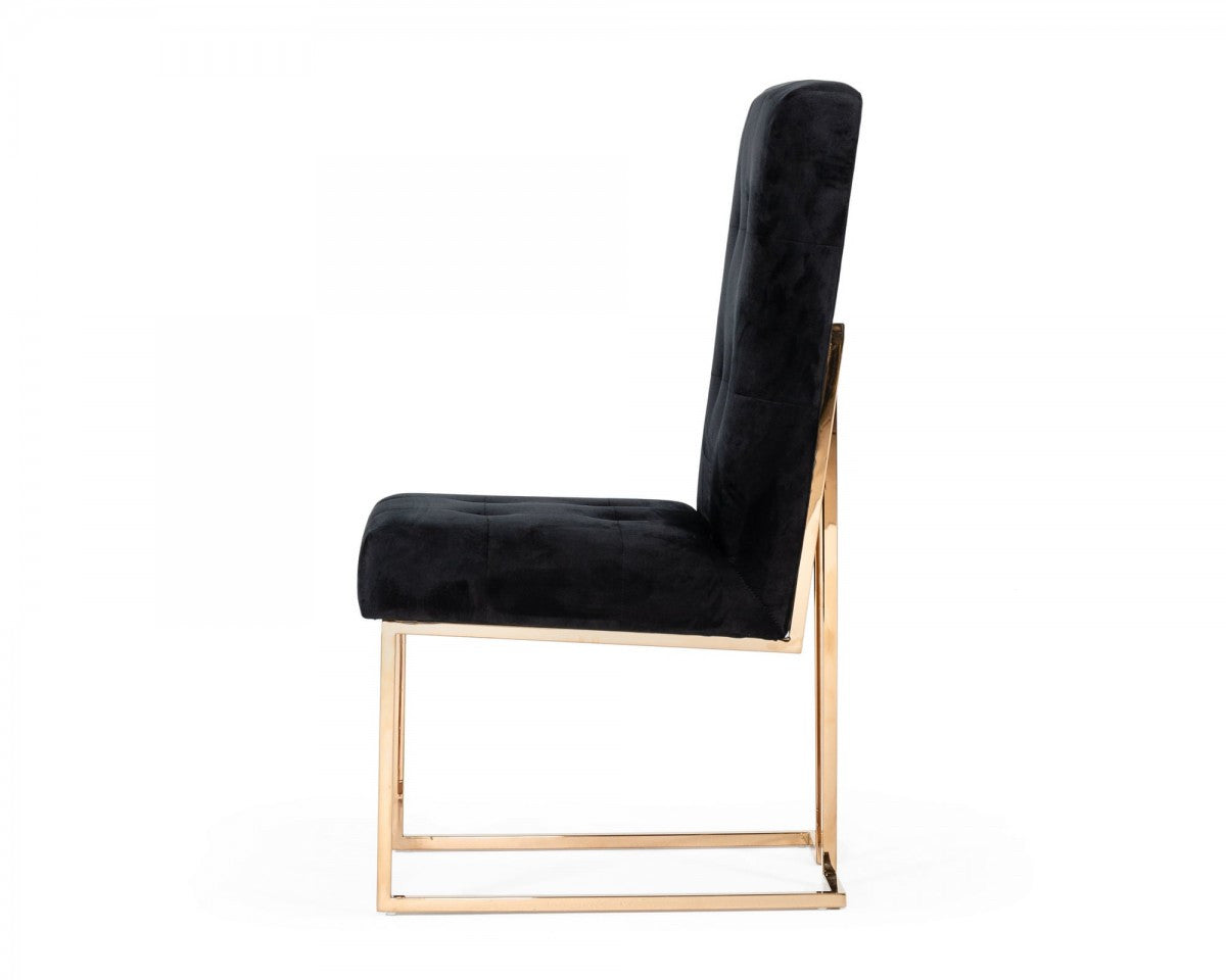 Modrest Legend Modern Black & Rosegold Dining Chair (Set of 2)
