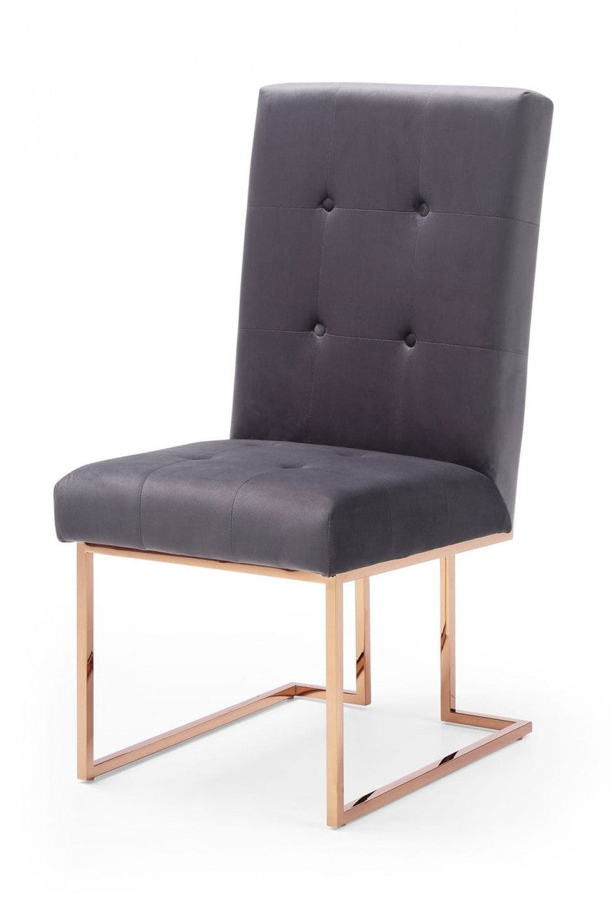 Modrest Legend Modern Grey & Rosegold Dining Chair (Set of 2)