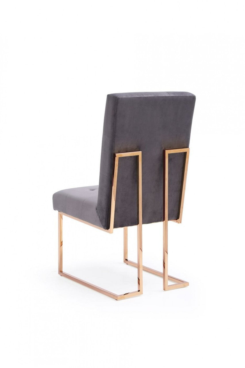 Modrest Legend Modern Grey & Rosegold Dining Chair (Set of 2)