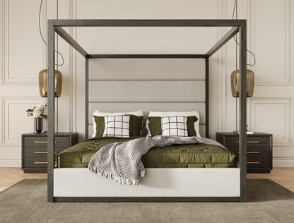 Modrest Manhattan- Contemporary Canopy Grey Bedroom Set