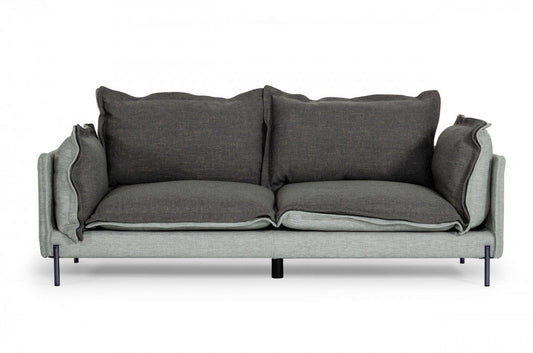 Divani Casa Mars Modern Grey & Dark Grey Fabric Sofa