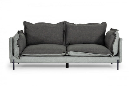 Divani Casa Mars Modern Grey & Dark Grey Fabric Sofa