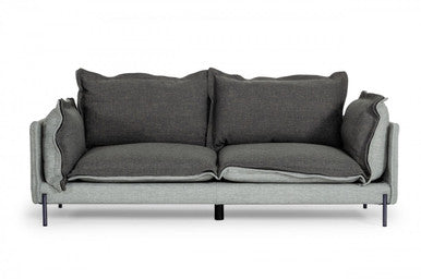 Divani Casa Mars Modern Grey & Dark Grey Fabric Sofa
