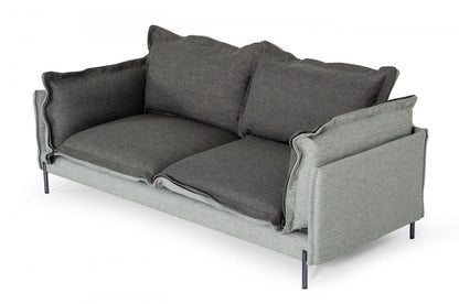 Divani Casa Mars Modern Grey & Dark Grey Fabric Sofa
