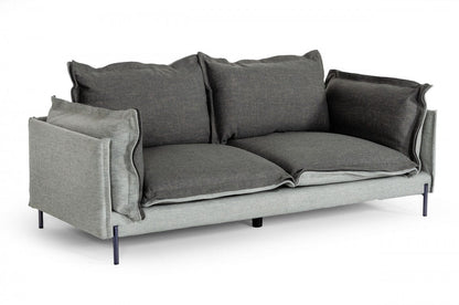 Divani Casa Mars Modern Grey & Dark Grey Fabric Sofa