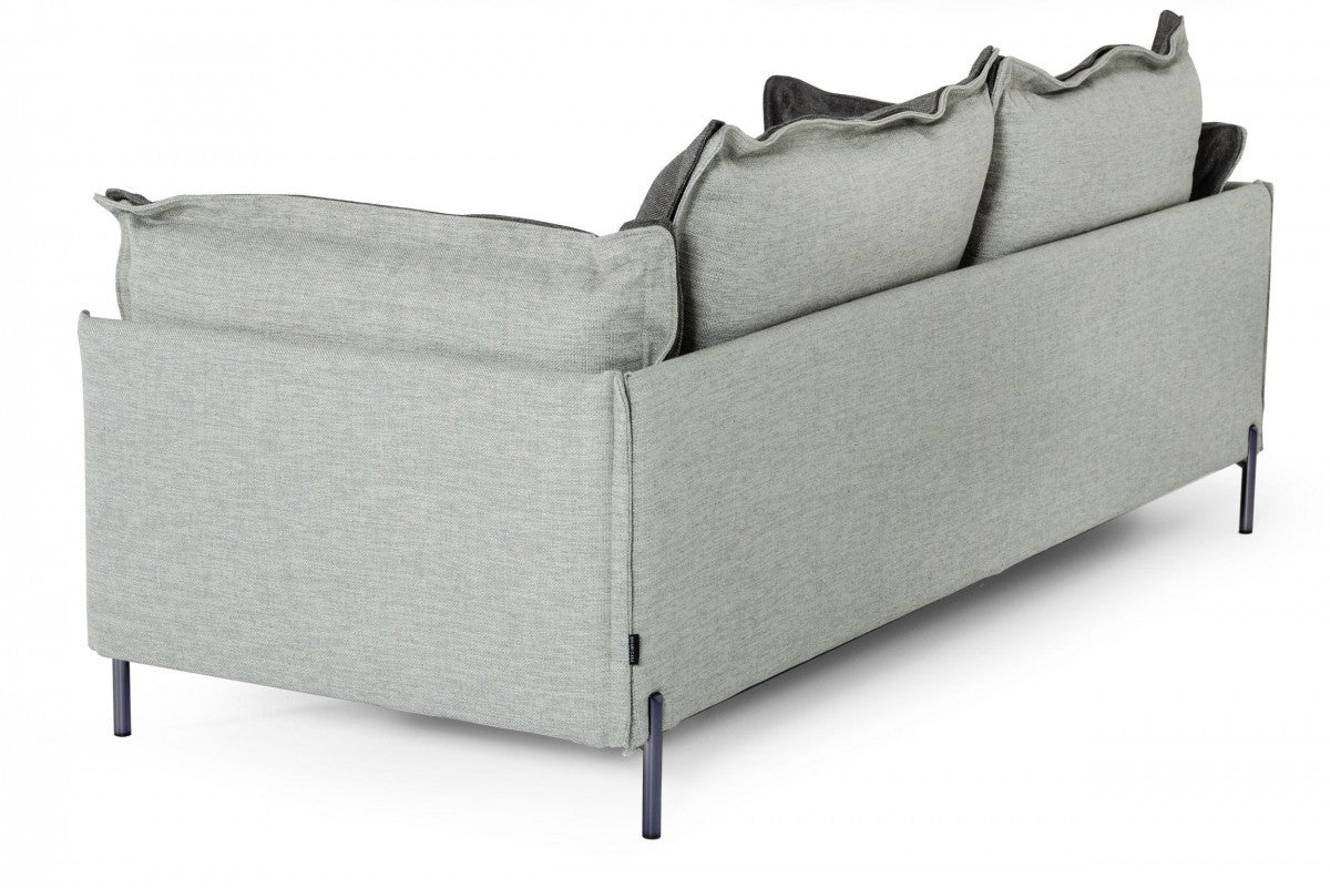 Divani Casa Mars Modern Grey & Dark Grey Fabric Sofa