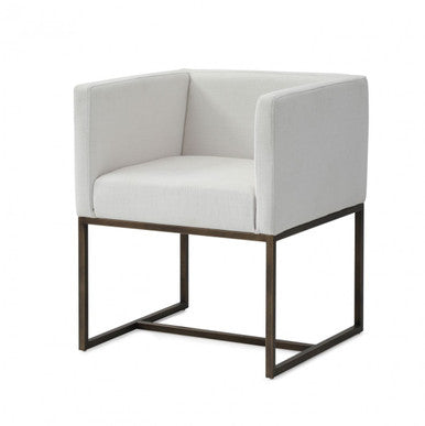 Modrest Marty - Modern Off-White & Copper Antique Brass Dining Chair