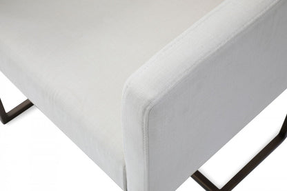 Modrest Marty - Modern Off-White & Copper Antique Brass Dining Chair