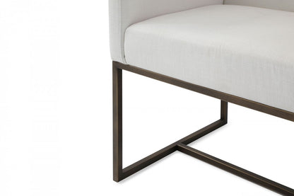 Modrest Marty - Modern Off-White & Copper Antique Brass Dining Chair
