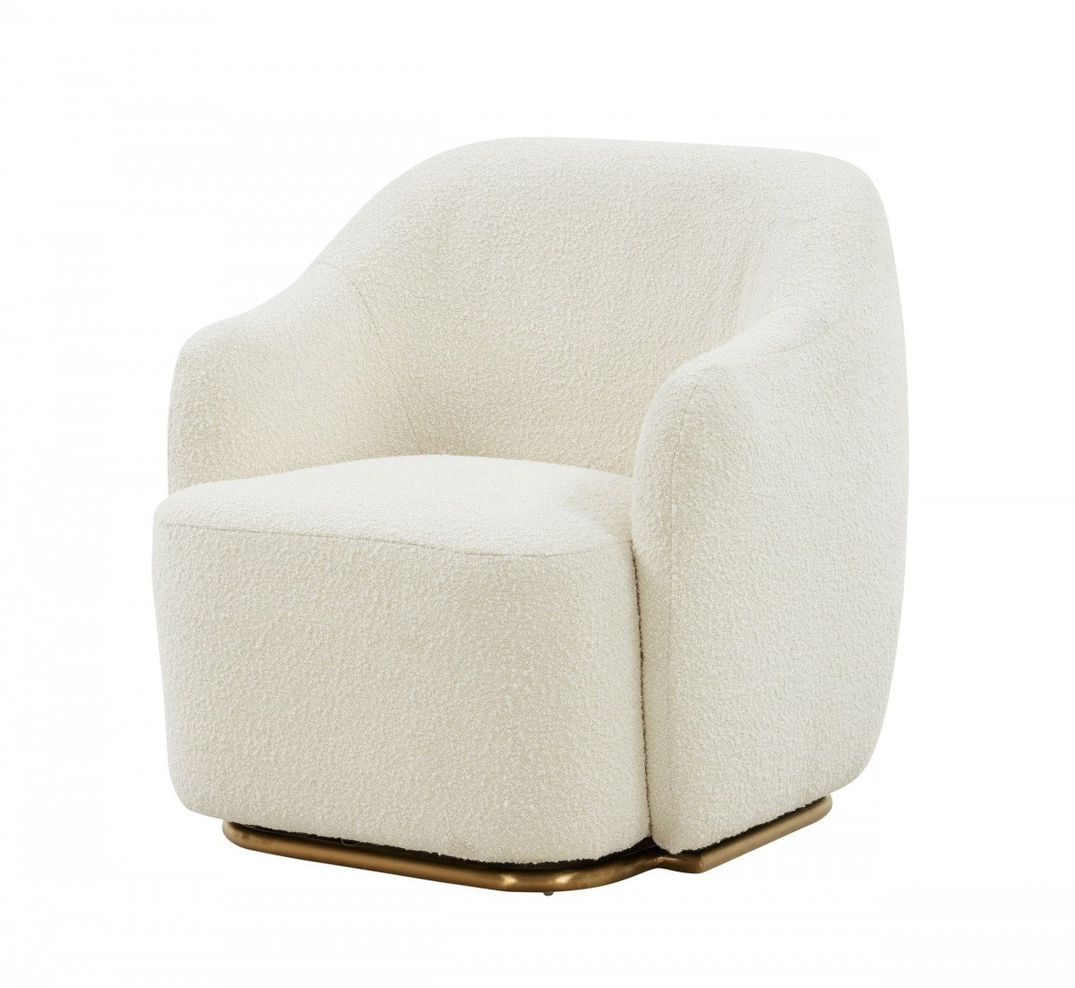 Modrest Masha Modern Off White Sherpa Accent Chair