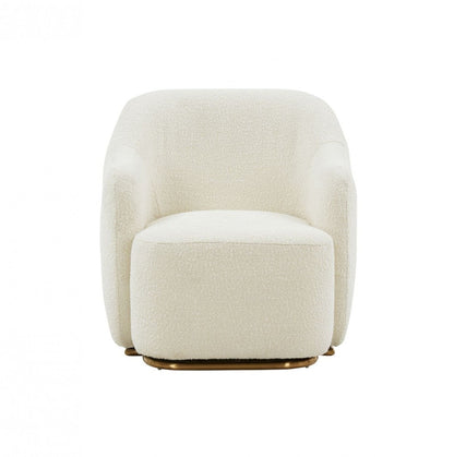 Modrest Masha Modern Off White Sherpa Accent Chair