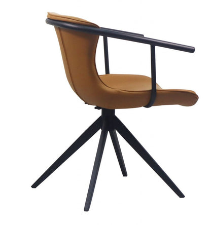 Modrest Maureen Modern Camel & Black Dining Chair