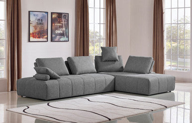 Divani Casa Edgar Modern Grey Fabric Modular Sectional Sofa