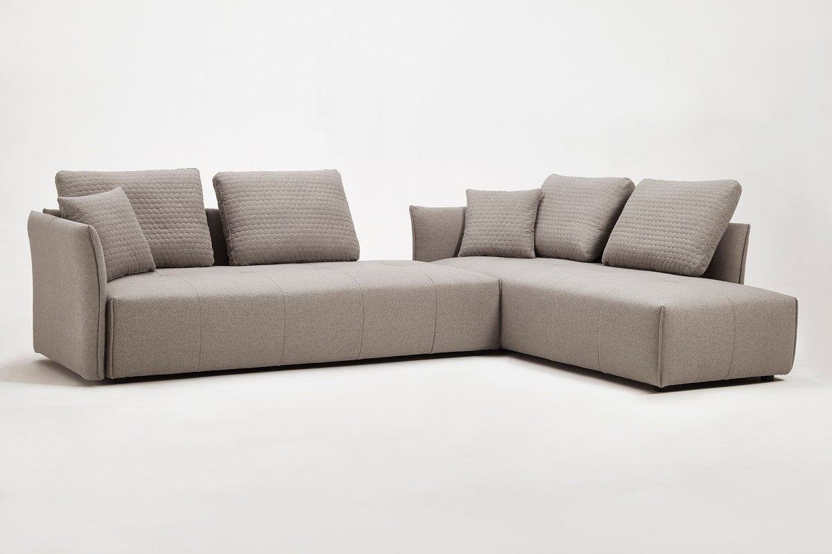 Divani Casa Polson Modern Modular Light Grey Fabric Sectional Sofa Bed