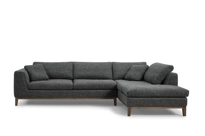 Divani Casa Hickman Modern Dark Grey Fabric Sectional Sofa