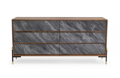 Nova Domus Metcalf - Mid-Century Walnut & Grey Dresser