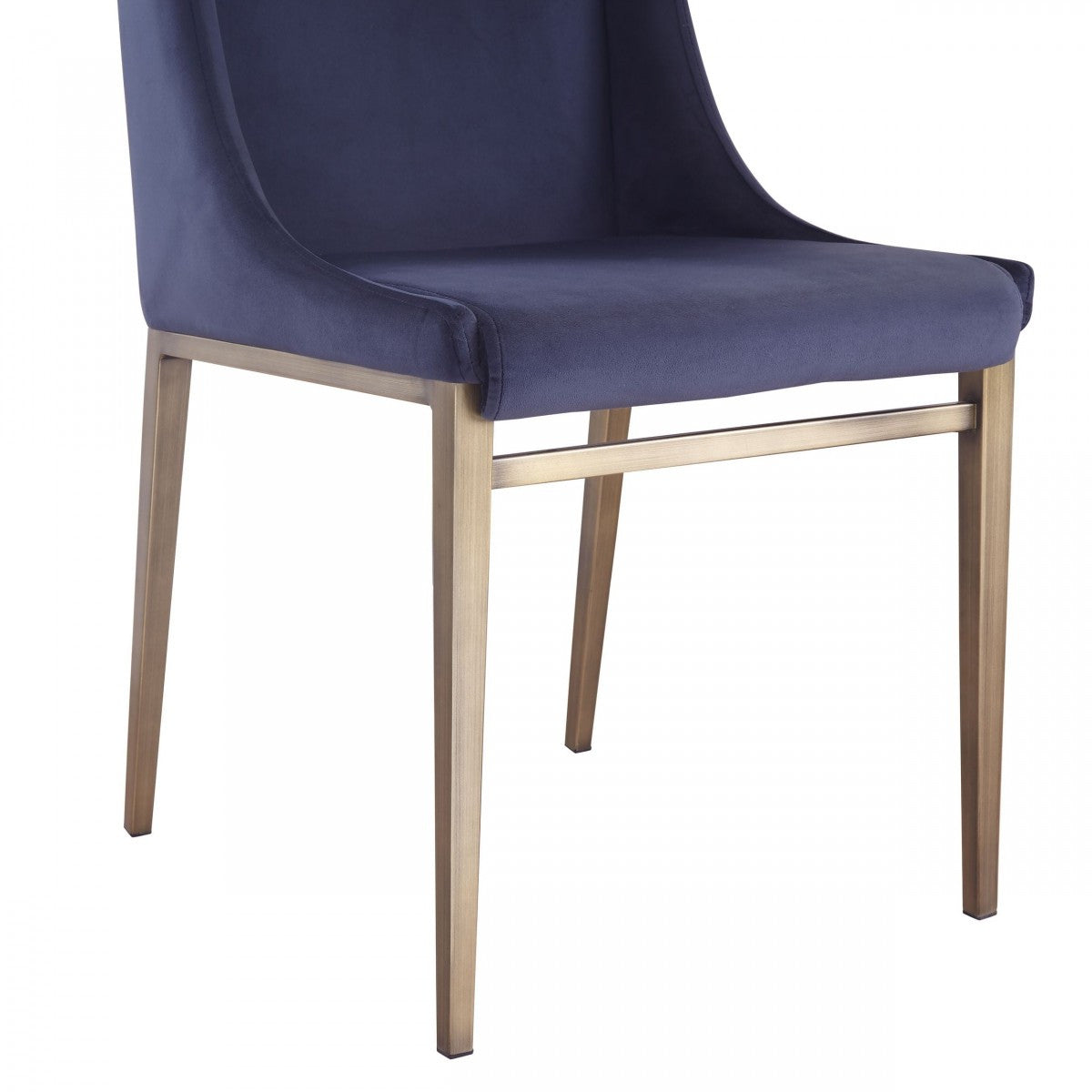 Modrest Mimi Contemporary Blue Velvet & Antique Brass Dining Chair (Set of 2)