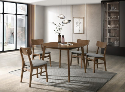 Modrest Castiano Modern Walnut Round Dining Table