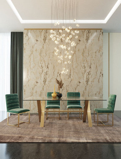 Modrest Dandy Modern Golden & Glass Dining Table