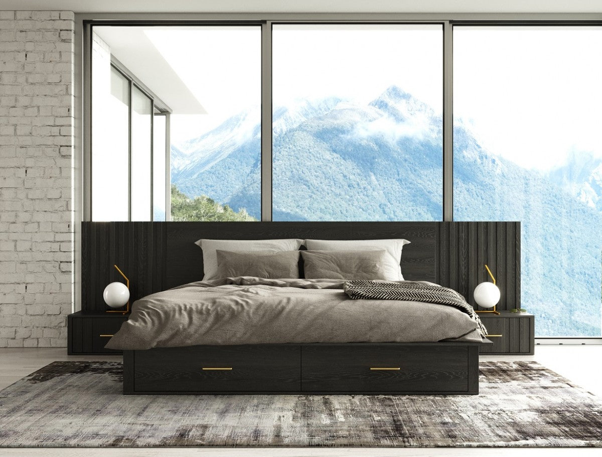 Modrest Manchester- Contemporary Dark Grey Bedroom Set