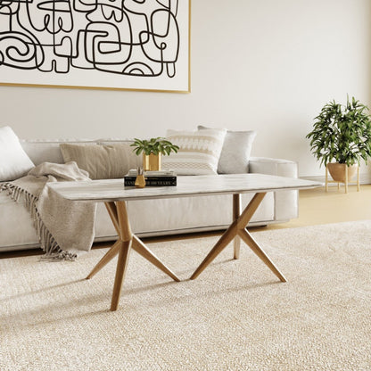 Modrest Stetson - Mid Century Walnut + Ceramic Coffee Table
