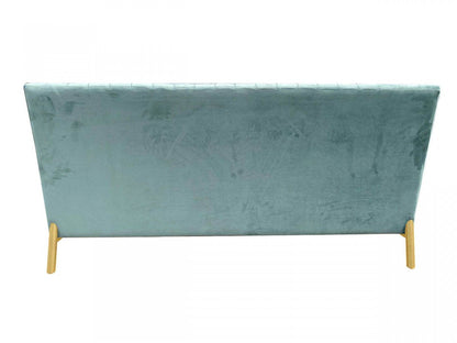 Divani Casa Mosko - Modern Light Green & Gold Fabric Sofa