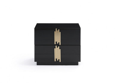 Modrest Token Modern Black & Gold Nightstand