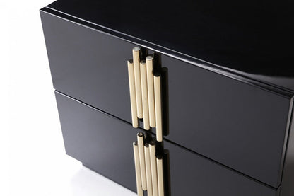 Modrest Token Modern Black & Gold Nightstand