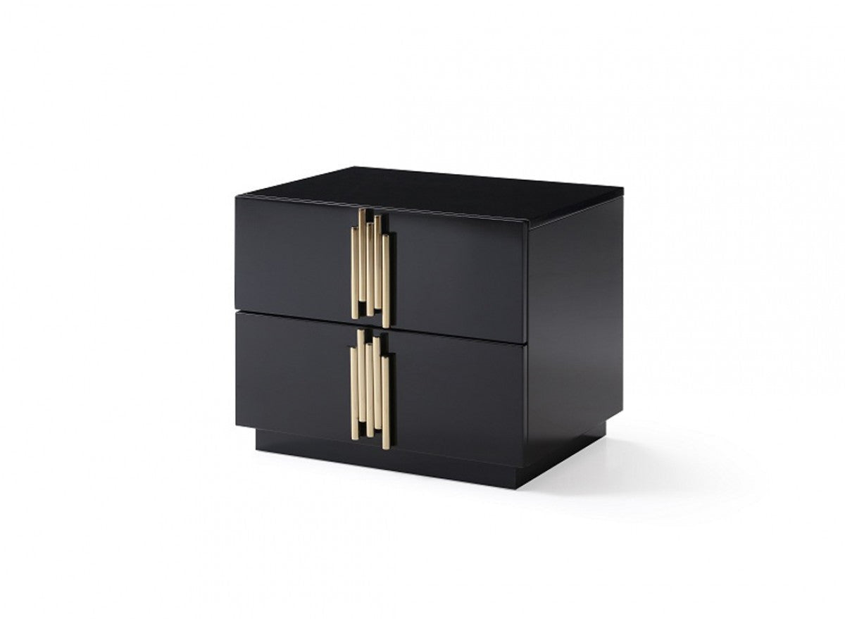 Modrest Token Modern Black & Gold Nightstand