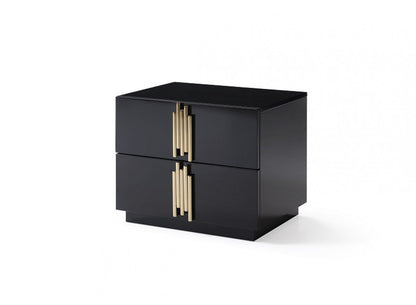Modrest Token Modern Black & Gold Nightstand