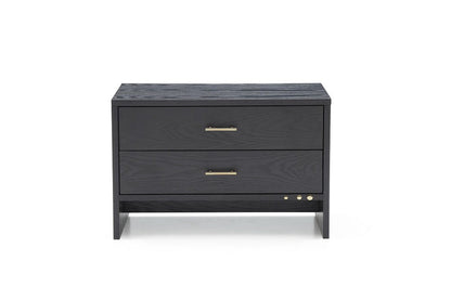 Modrest Wales Modern Grey Ash 2-Drawer Nightstand