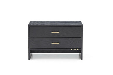 Modrest Wales Modern Grey Ash 2-Drawer Nightstand