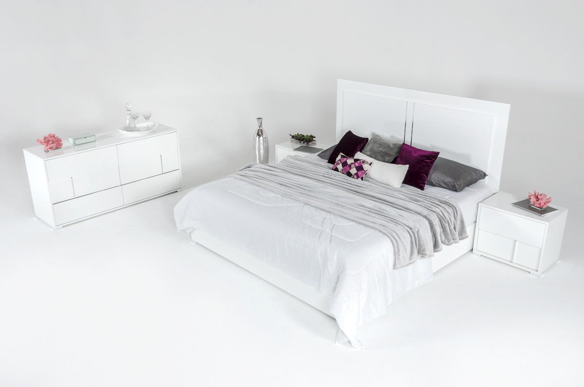Modrest Nicla Italian Modern White Bed