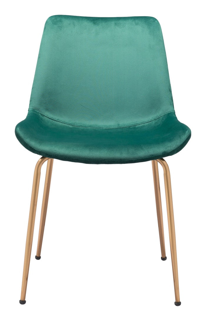 Tony Dining Chair Green & Gold Set of 2