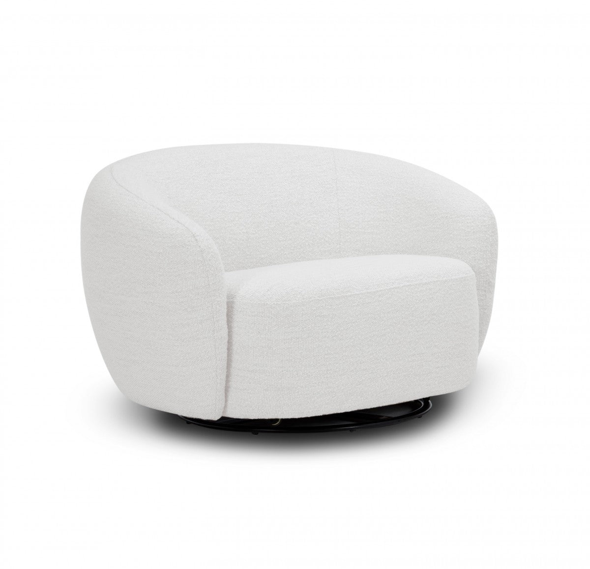 Modrest Omaha - Modern Swivel Off White Fabric Chair