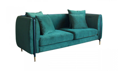 Divani Casa Oswego Modern Dark Green Jade Sofa