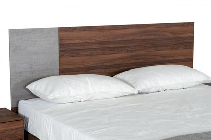 Nova Domus Palermo Modern Italian Faux Concrete & Walnut Bed